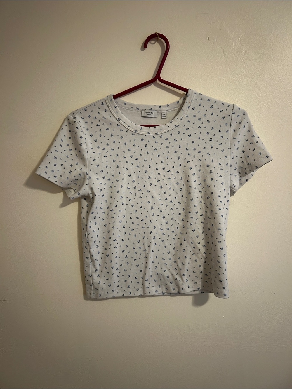 White Tee with Navy Floral Print